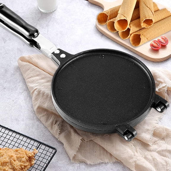 Non-Stick Waffle Cone Maker Machine for Homemade Ice Cream Rolls and Egg Waffles with Aluminum Alloy Construction