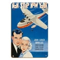 thumbnail image 1 of Non-Stop New York - Starring John Loder and Anna Lee - Directed by Robert Stevenson - Vintage Film Movie Poster by Ehmark C.1937 - 8 x 12 inch Vintage Wood Art Sign, 1 of 4