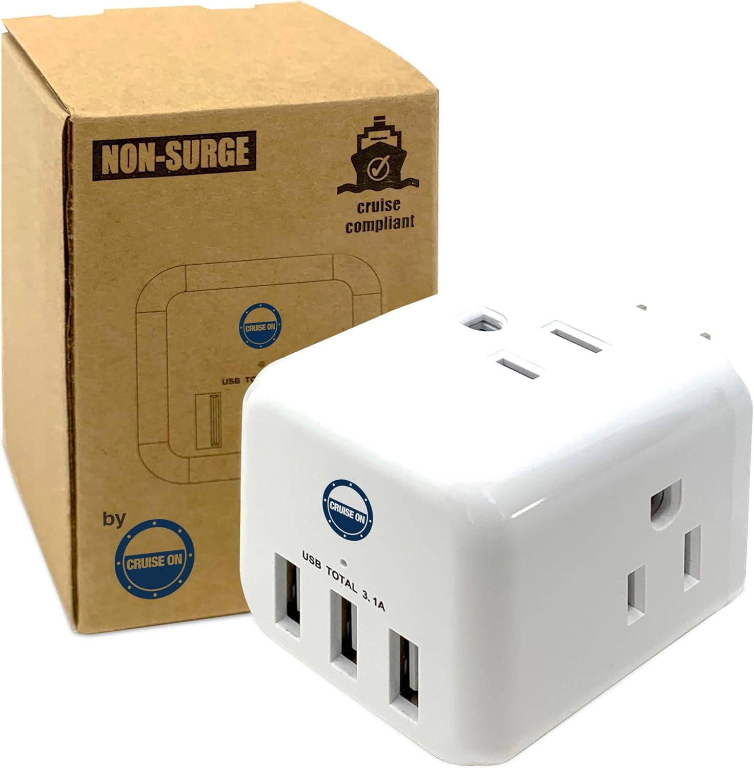 Non Surge Cruise Approved Power Strip [3 USB & 3 AC] - Walmart.com