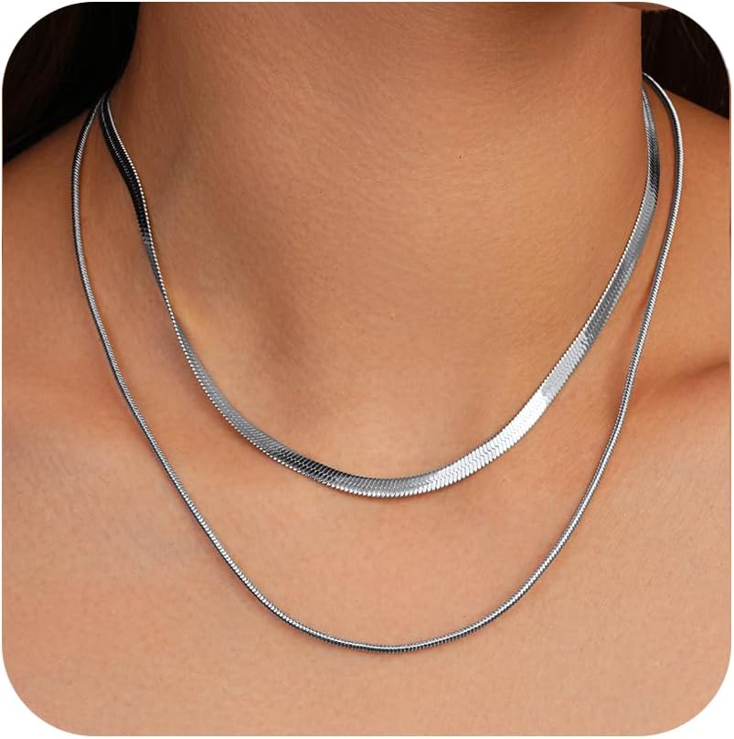 Colliers Superposés Dorés 14K Plaqué Or Pour Femme - Modèles Paperclip Et Cuban Twisté