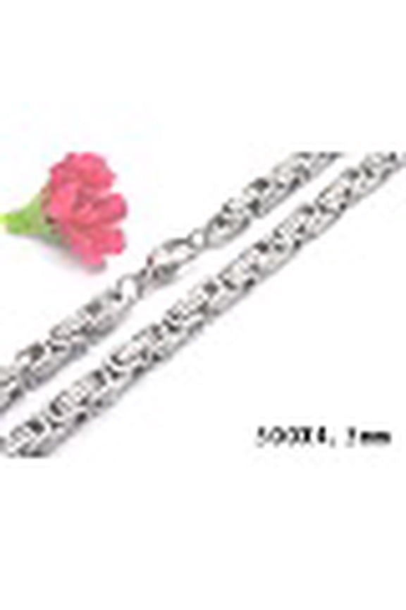 Non-Tarnish 201 Stainless Steel Byzantine Chain Necklaces19.7 inch(50cm)4x4.5mm