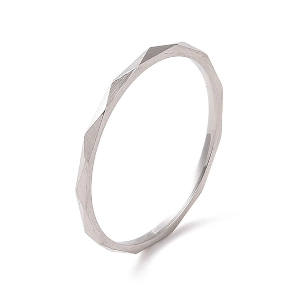 Non-Tarnish 201 Stainless Steel Rhombus Finger Ring for Women Stainless Steel color Inner Diameter: 17mm 201 Stainless Steel
