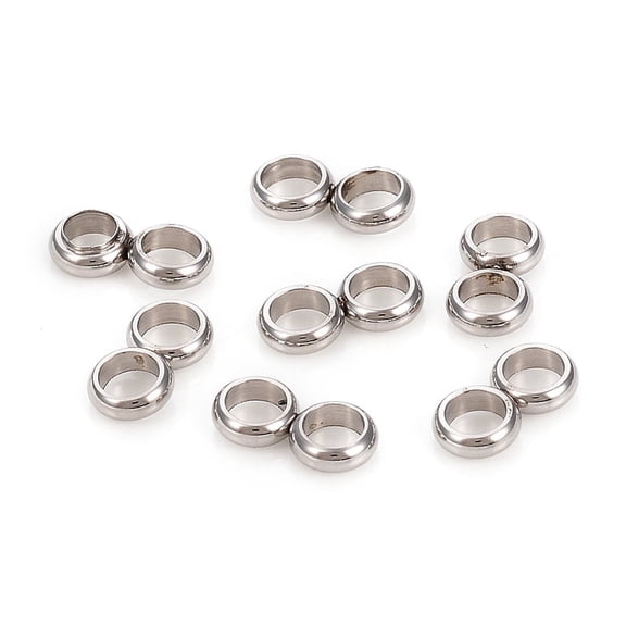 Non-201 Stainless Steel Spacer Bars Double Ring Number 8 Shape Stainless Steel Color 8.8x4.5x1.7mm Hole: 2.8mm