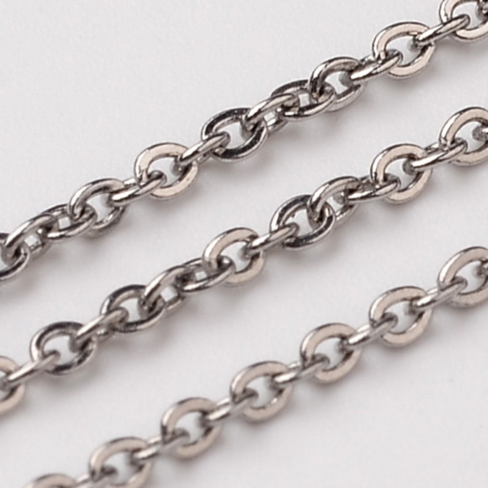 NonTarnish 3.28 Feet 304 Stainless Steel Rolo Chains Belcher Chain