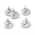 thumbnail image 1 of Non-304 Stainless Steel Charms Flat Round with Constellation/Zodiac Sign Sagittarius 12x1mm Hole: 3mm, 1 of 5