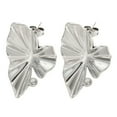 thumbnail image 1 of Non-Tarnish 304 Stainless Steel Ear Studs Leaf Stainless Steel Color 34x25mm, 1 of 2