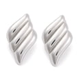 thumbnail image 1 of Non-Tarnish 304 Stainless Steel Earring Rhombus Stainless Steel Color 27x16mm, 1 of 3
