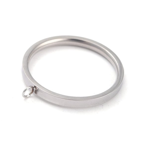 Non-304 Stainless Steel Finger Ring Settings Loop Ring Base Stainless Steel color US Size 5~9(15.7~18.9mm) 2mm Hole: 2mm Inner Diameter: 15.8mm