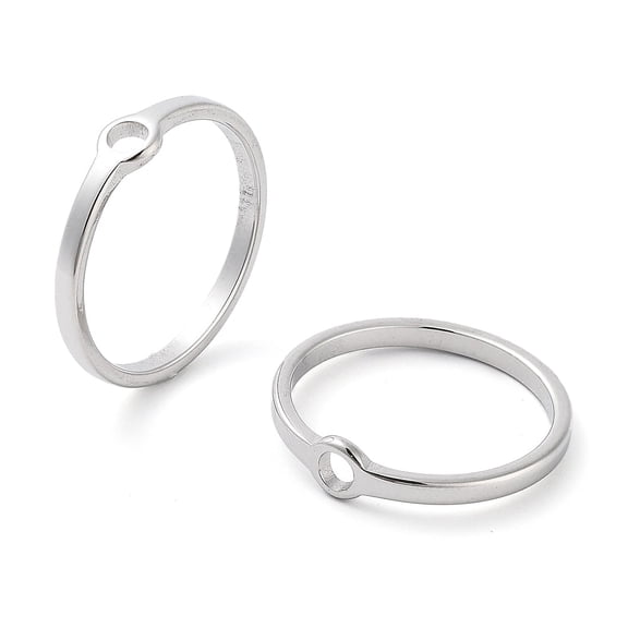 Non-Tarnish 304 Stainless Steel Finger Rings Hollow Ring Stainless Steel color Inner Diameter: 18mm