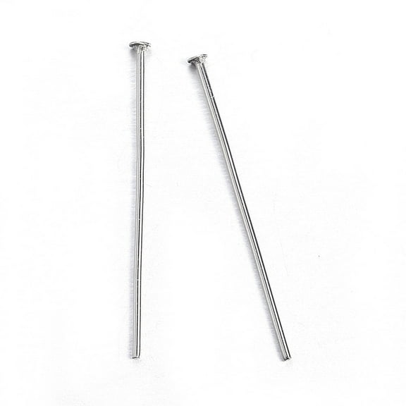 Non-Tarnish 304 Stainless Steel Flat Head Pins Stainless Steel color 35x0.6mm 22 Gauge Head: 1.4mm