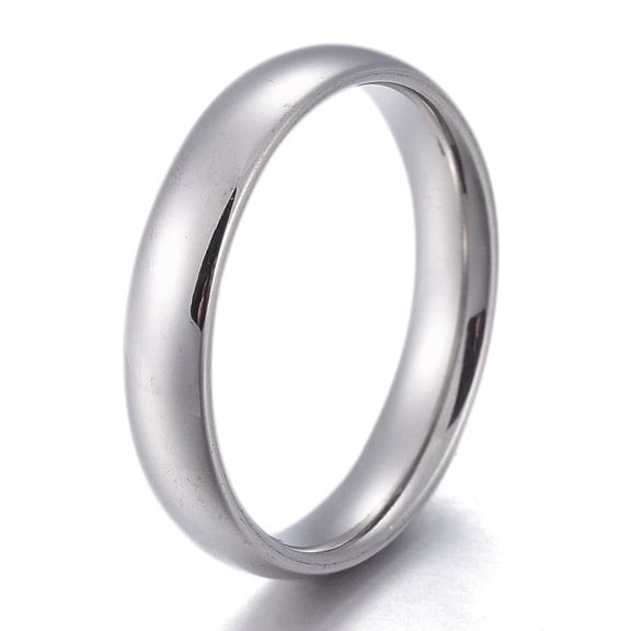 Non-304 Stainless Steel Flat Plain Band Rings Stainless Steel Color Size 5~12 Inner Diameter: 15~22mm 4mm