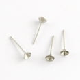 thumbnail image 1 of Non-Tarnish 304 Stainless Steel Flat Round Blank Peg Stud Earring Findings Stainless Steel Color 13x3mm pin:1mm fit for 3mm rhinestone, 1 of 1