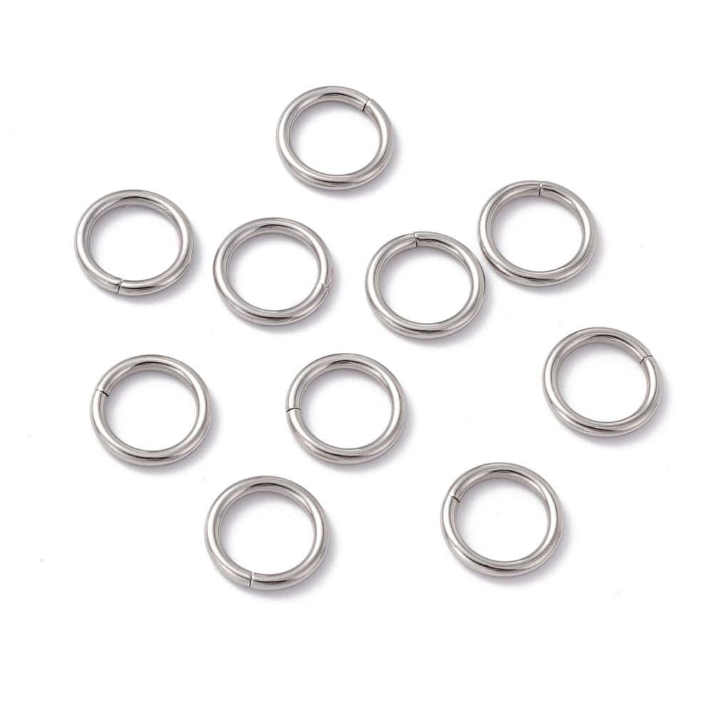 Non-Tarnish 304 Stainless Steel Jump Rings Closed Jump Rings Round Stainless Steel Color 15x2mm Inner Diameter: 11.2mm