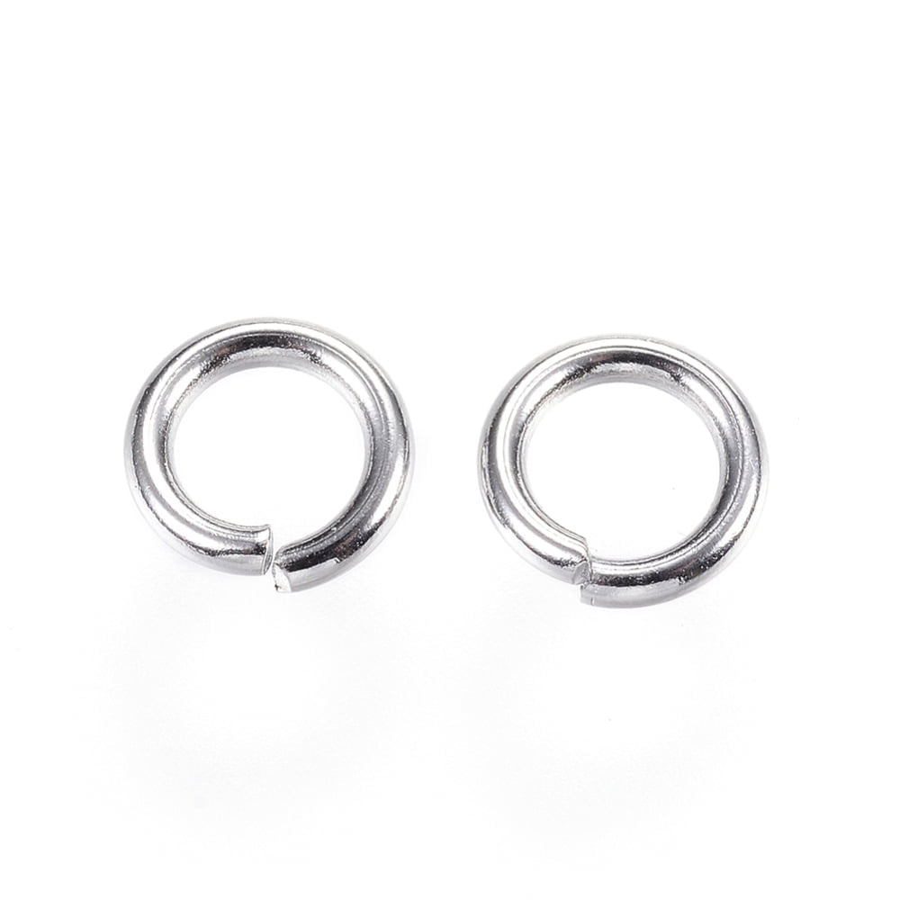Non-304 Stainless Steel Jump Rings Open Jump Rings Stainless Steel Color 8x1.5mm Inner Diameter: 5mm 15 Gauge