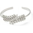 thumbnail image 1 of Non-Tarnish 304 Stainless Steel Leaf Open Cuff Bangles Jewelry for Women Stainless Steel Color Inner Diameter: 2-1/8 inch(5.4cm), 1 of 3