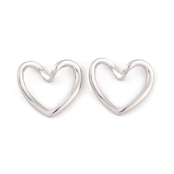 Non-Tarnish 304 Stainless Steel Linking Rings Heart Stainless Steel color 15x17x4mm Inner Diameter: 7.5x13.5mm
