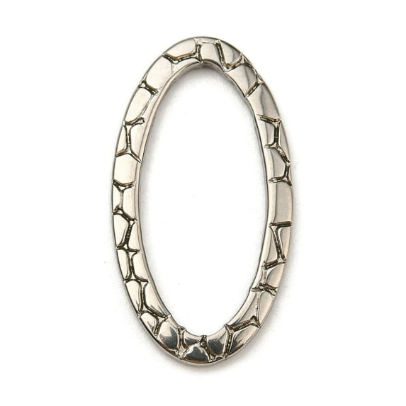 Non-304 Stainless Steel Linking Rings Textured Oval Stainless Steel Color 24x13x1.5mm Inner Diameter: 20x9mm
