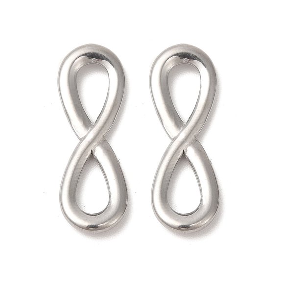 Non-304 Stainless Steel Pendants Infinity Charms Stainless Steel Color 23.5x8x2.5mm Hole: 4x7mm