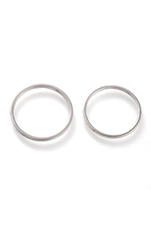 Non-Tarnish 304 Stainless Steel Plain Band Rings Stainless Steel Color 1mm Size 7~7 3/4(17.3~17.9mm)