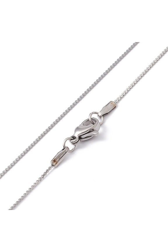 Non-Tarnish 304 Stainless Steel Serpentine Chain Necklace for Men Women Stainless Steel color 19.69 inch(50cm)