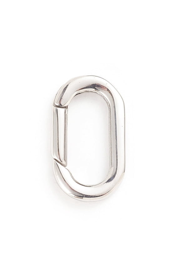 Non-304 Stainless Steel Spring Gate Rings Oval Rings Stainless Steel Color 9 Gauge 22.5x13x3mm Inner Diameter: 16.5x7mm