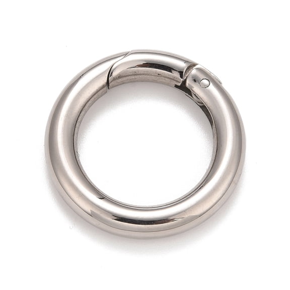 Non-Tarnish 304 Stainless Steel Spring Gate Rings for Keychain Stainless Steel Color 6 Gauge 24x4mm
