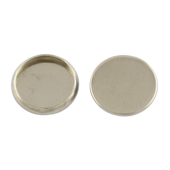 Non-Tarnish Flat Round 304 Stainless Steel Plain Edge Bezel Cups Cabochon Settings Stainless Steel color 12x2mm