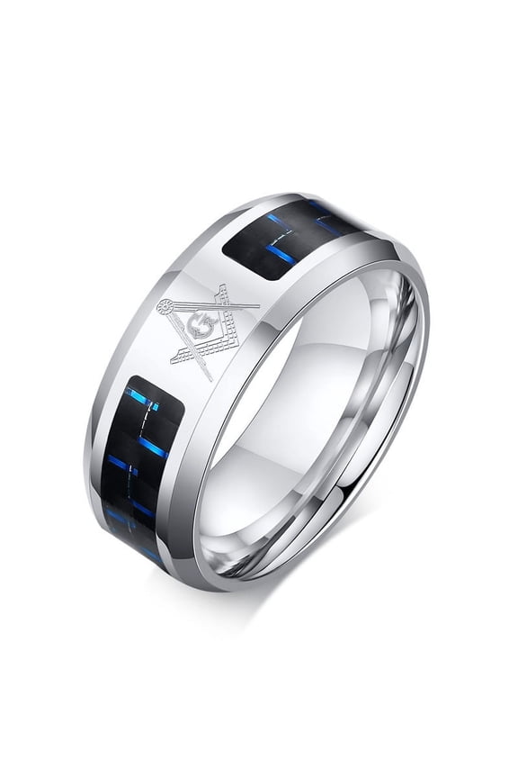 Non-Tarnish Stainless Steel Ring Wide Band Rings for Men Letter G US Size 12 8mm Inner Diameter: 21.4mm