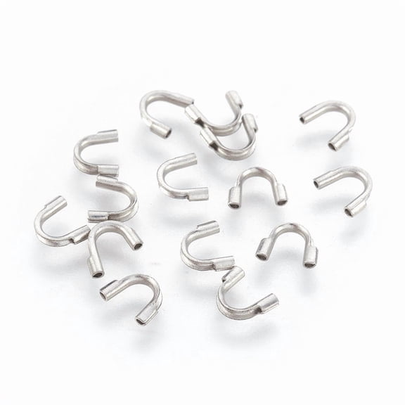 Non-Vacuum Plating 316 Surgical Stainless Steel Wire Guardian Stainless Steel Color 6.3~7x4.5~5x1.5mm Hole: 0.7mm.