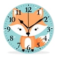thumbnail image 1 of Non-Ticking Silent Clock Battery Operated Analog Clcok Round Wall Clocks Decorative for Living Room-Cute Cartoon Cute Fox Baby(16inch), 1 of 4