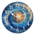 thumbnail image 1 of Non-Ticking Silent Quartz Wall Clocks Battery Operated Modern Wall Clocks Decorative for Office,Bedroom,Kitchen-Oil Painting Of Swirling Galaxies And Planets(14inch), 1 of 4
