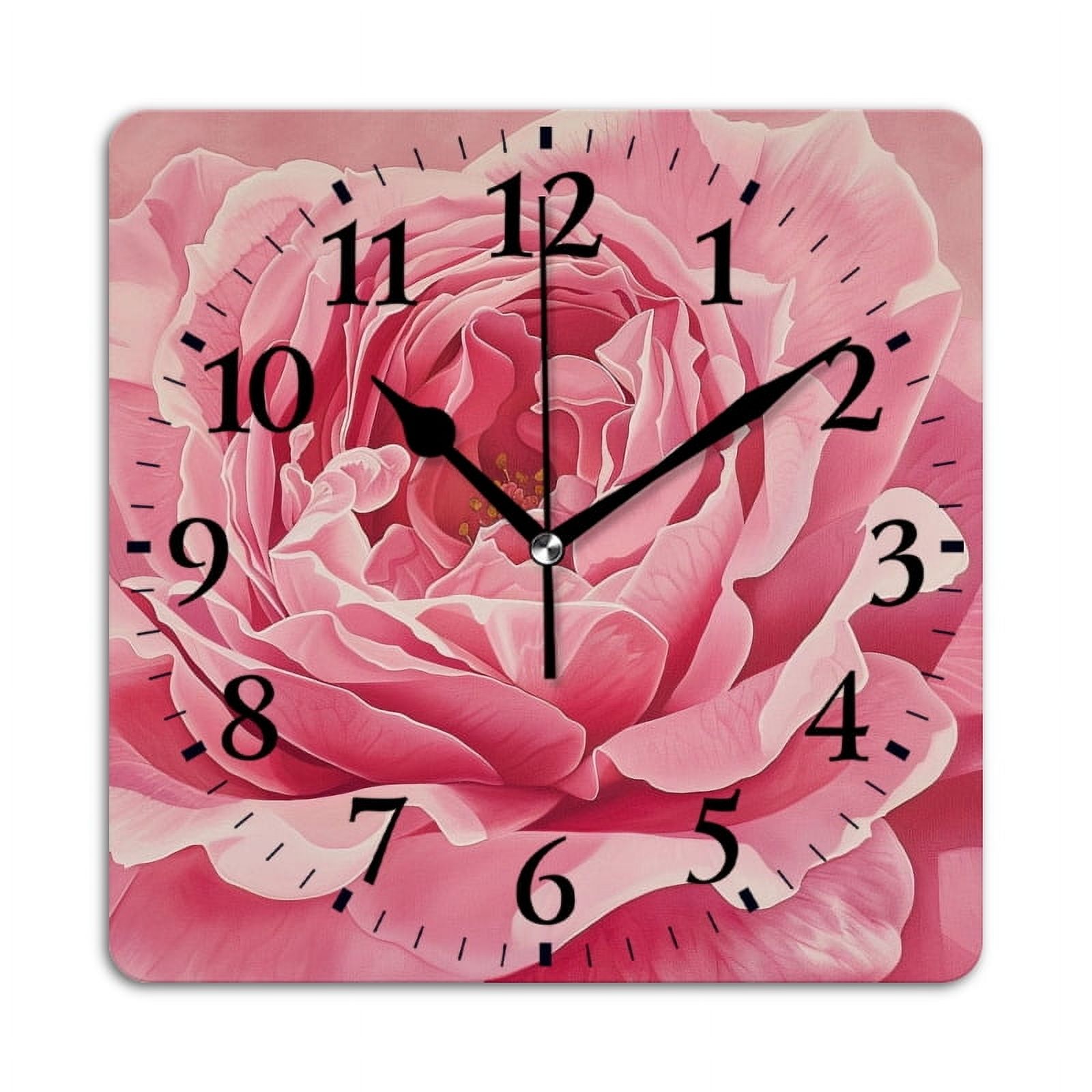 Clock Sample Pink Non-Ticking Silent Wall Clocks Battery Operated Personalized Decor ...