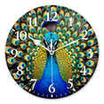 thumbnail image 1 of Non-Ticking Silent Wall Clocks Personalized Analog Round Clock Battery Operated Clocks Decorative for Kitchen,Office-Beautiful Peacock Displaying Colorful Feathers(16inch), 1 of 4