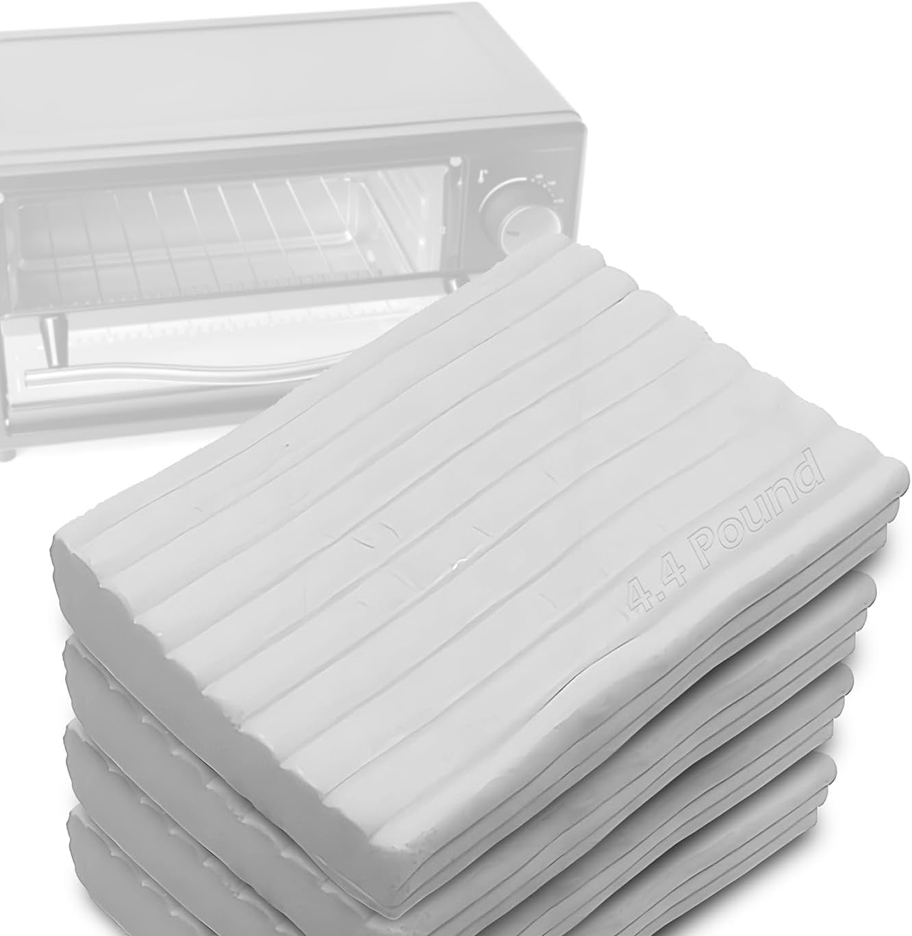 Non Toxic 4.4Lbs Oven Bake Polymer Clay White with Pottery Tools & Paint Brushes, Great for Modeling, Sculpting, Holiday, DIY Jewelry Making Projects – Great for All Skill Levels