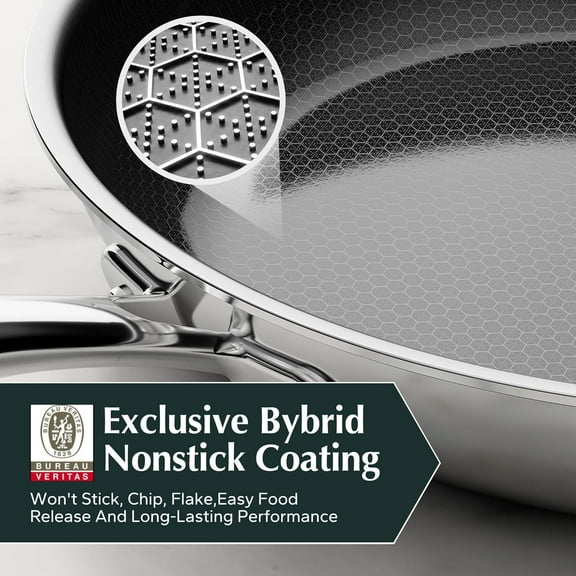 Non Toxic Ceramic Frying Pan with Stay-Cool Handle, Dishwasher & Oven Safe, All Cooktops Compatible (Black, 12 inch)