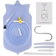 Non-Toxic Enema Kit,Colon Cleansing Silicone Enema Bag for Women Men, 5PCS Enema Nozzle Tips Colon Tube Hose Replacement