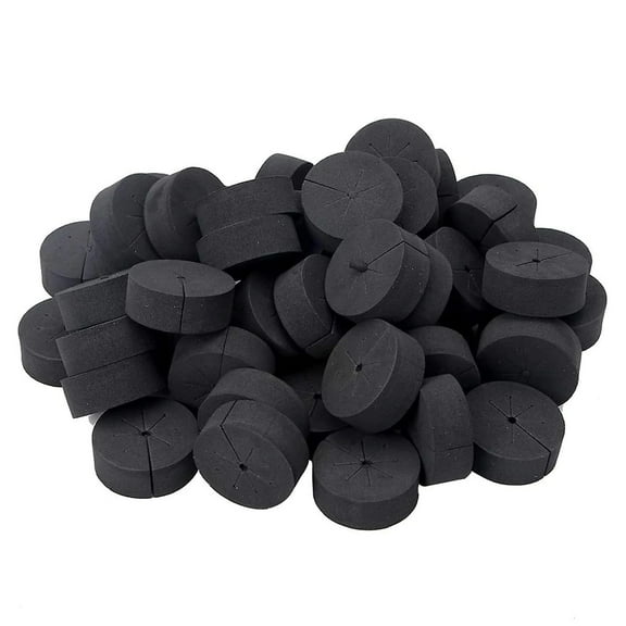 Non-Toxic Neoprene Foam Cloning Collars, Hydroponics Sponge For Diy Nursery Boxes, 8 Spoke Design, Black (50 Pack)