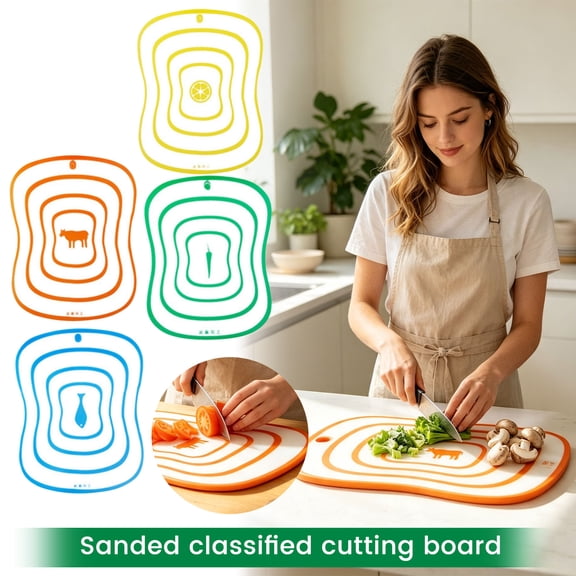 Non Toxic Plastic Cutting Board with 12X9 in Matte Surface and Anti-Slip Edges, Versatile Kitchen Cutting Board for Meat, Veggie, and Fruit Preparation, Practical Housewarming