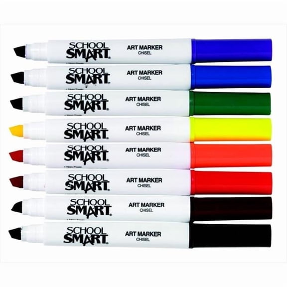 Non-Toxic Watercolor Marker, Chisel Tip, Assorted Colors, Pack 8