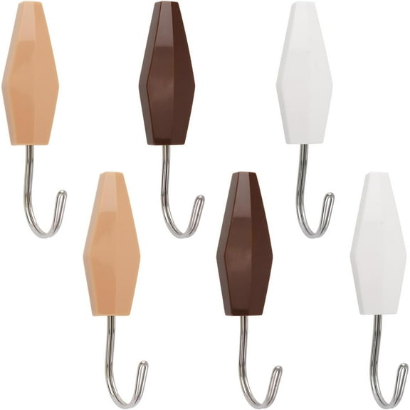 Non-Trace Wall Hook 6PCS Concrete Hanging Hooks with Invisible Steel Pins No Damage Wall Picture Hanger Multipurpose Hanging Hook (Yellow, Brown, White)