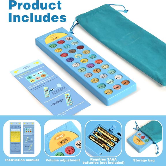 Non Verbal Communication Device AAC Speech Assistance with Customizable Buttons for Autism Speech Delay Support