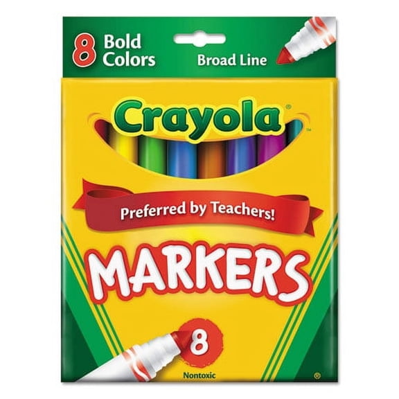 Non-Washable Marker, Broad Bullet Tip, Assorted Bold Colors, 8/pack | Bundle of 2 Sets