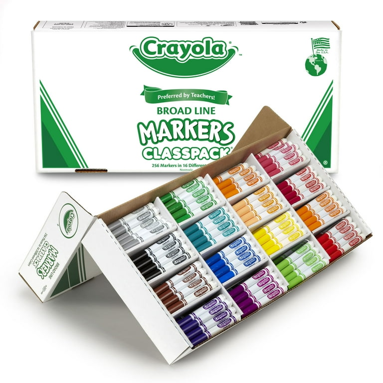 Super Washable Markers Classpack, Broad Bullet Tip, Assorted Colors, 256/Set Super Washable Markers Classpack, Broad Bullet Tip, Assorted Colors, 256/Set