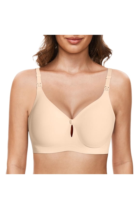 Non Wired Bra Women's Padded Full Cup Bra Without Underwire With Padding Seamless Bustier Bralette Breathable Soft Back Less Bra Support Sports Bra Running Girls Sports Bra for Women Extra Support