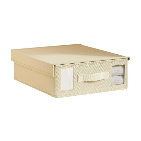Non-Woven Bed Sheet Storage Box - Foldable, Dust-Proof & Labeled Design, for Bedding, Quilts and Wardrobe Organization