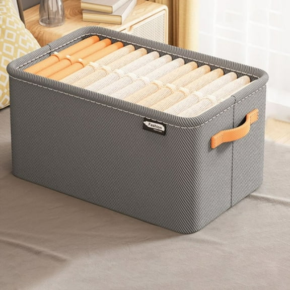 Non Woven Closet Organizer Wardrobe Clothes Sweater Storage Basket Sweatshirt Jeans Storage Box Home/ Thickened Fabric Storage Box For Clothes, Gy2 Medium Size