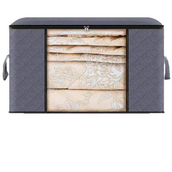 Non-Woven Clothing Storage Bag Wardrobe Quilt Organizer for Bedroom Closet, Large Capacity Foldable Storage Box for Under Bed Storage Bins with Lids, Multipurpose Household Storage Essentials