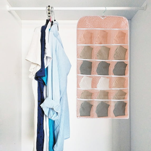 Non Woven Double Sided Hanging Storage Bag 30 Pocket Wardrobe Organizer for Shoes,Underwear & Accessories 80x40cm Space Saving Door Closet Organizer (1 Pack)