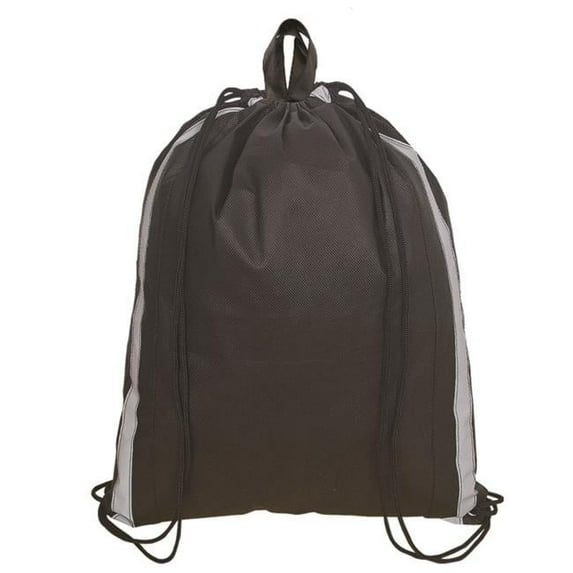 Non Woven Drawstring Backpack - Black / Silver