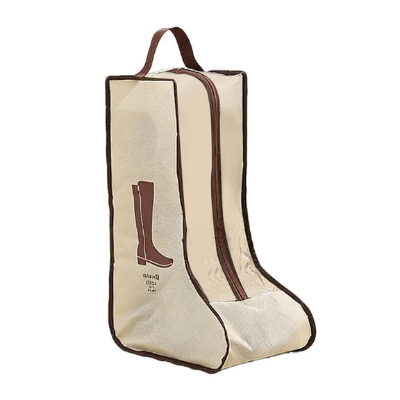 Non-Woven Fabric Boot Storage Bag with Clear Window, Dustproof & Moistureproof Tall Boot Protector for Off-Season Storage, Travel, and Organization (S/L Sizes)